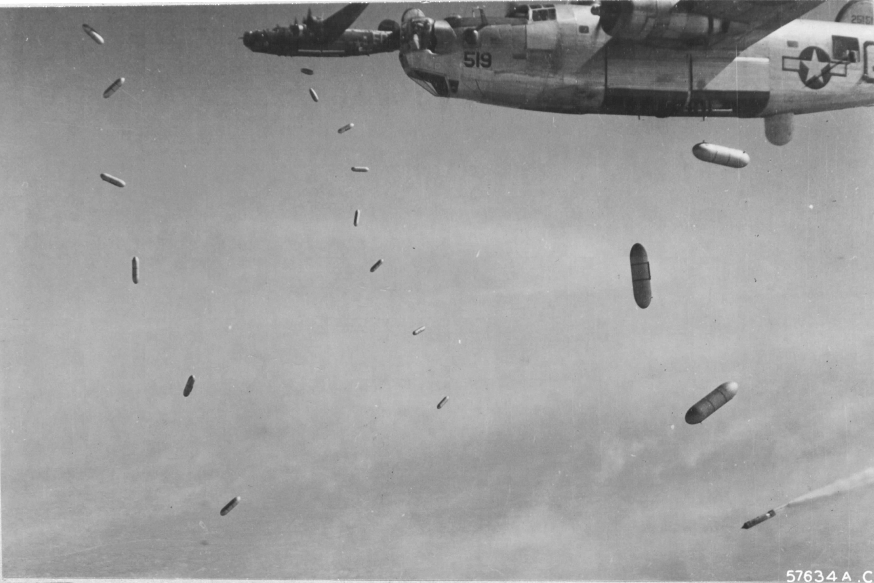 Photo B 24j Liberators Of The 579th Bomb Squadron Drop Incendiary