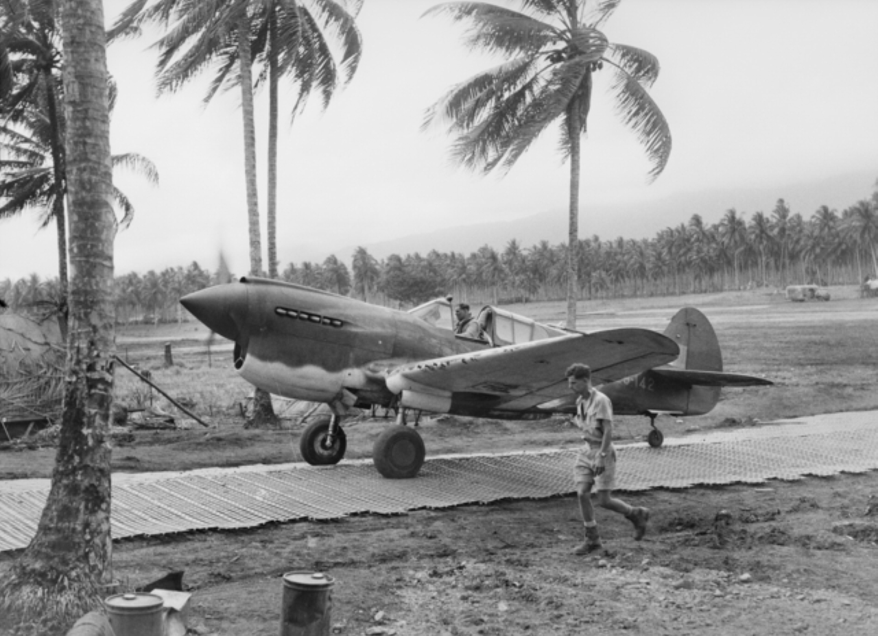 Photo RAAF Squadron Leader Keith W Bluey Truscott Taxiing His P 40E