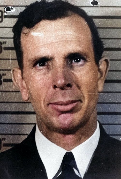 Identification photo of Lieutenant Donald Arthur Gary, circa 1945 [Colorized by WW2DB]