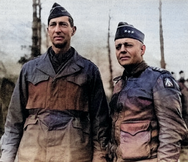 US Army Lieutenant Generals Clark and Truscott in Italy, Dec 1944 [Colorized by WW2DB]