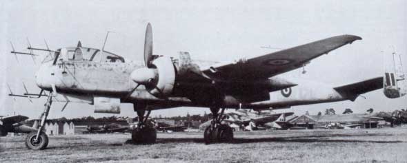 A captured He 219A-5 aircraft with British markings at rest, date unknown