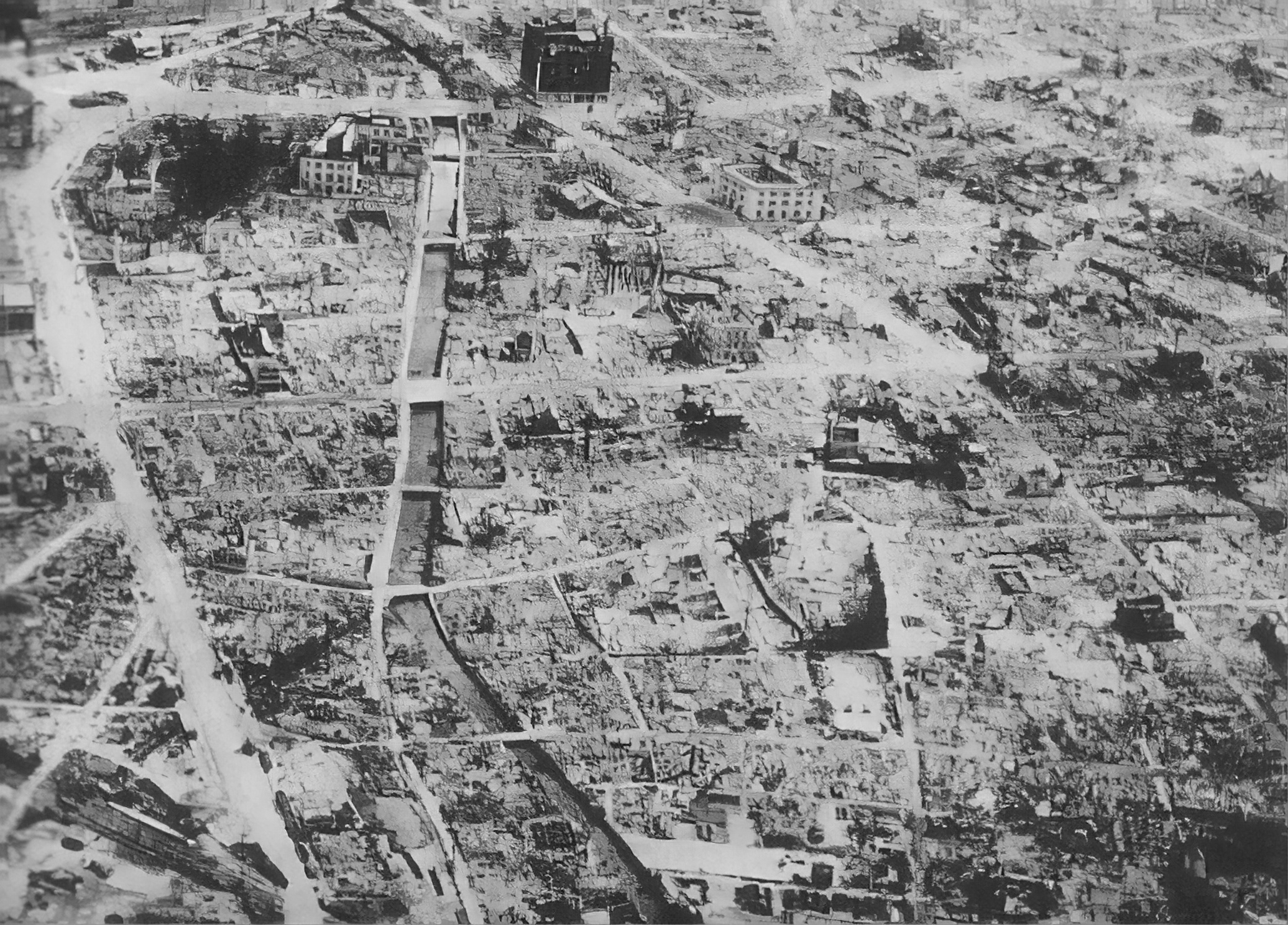Hamamatsu, Japan after American aerial bombing, 1945