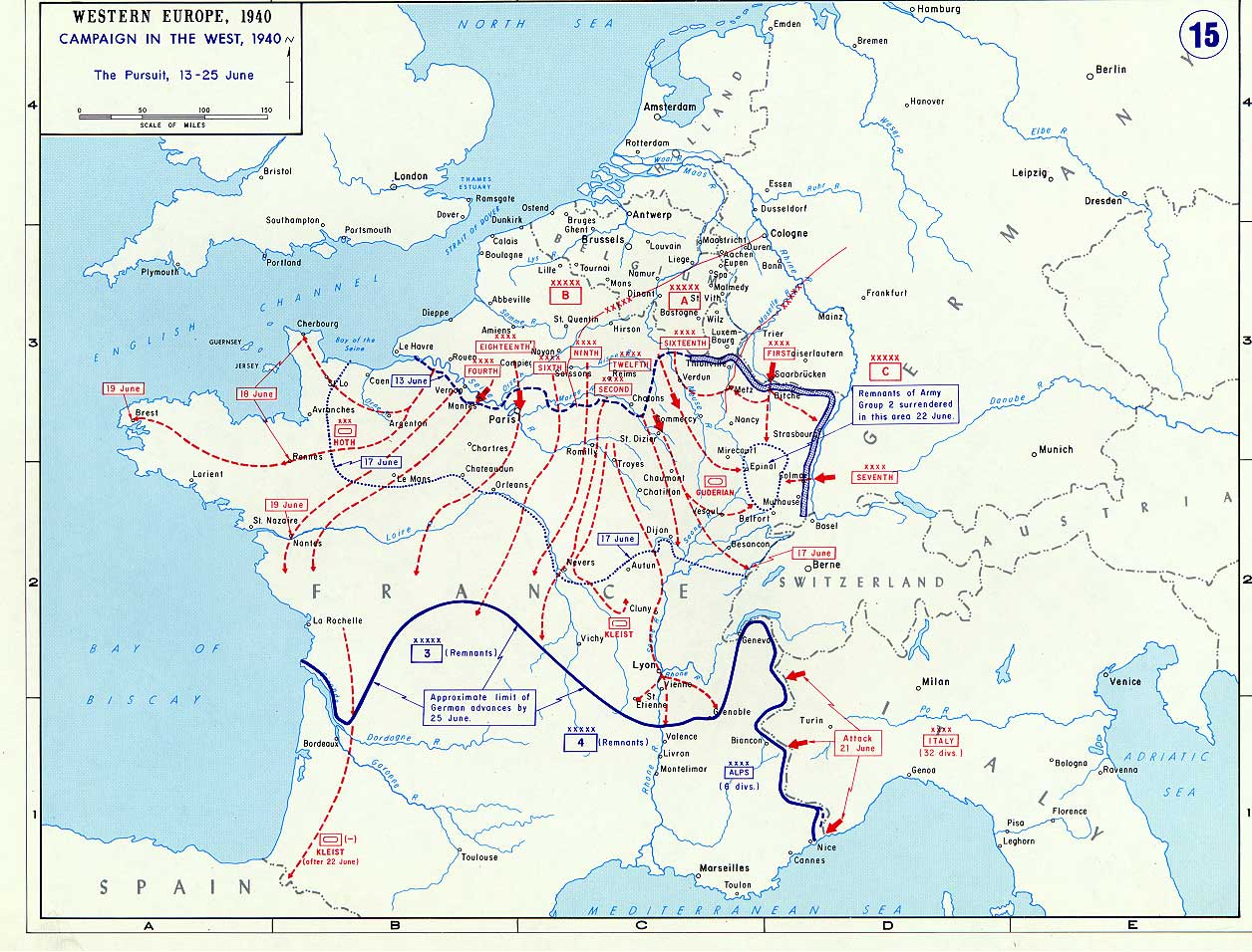 Map Map Detailing The German And Italian Advances In France 13