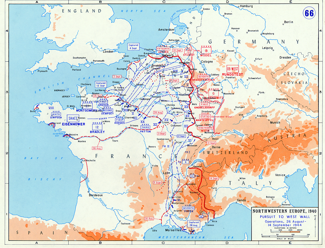 Map Map Depicting The Allied Campaign Toward Germany 26 Aug 14 Sep