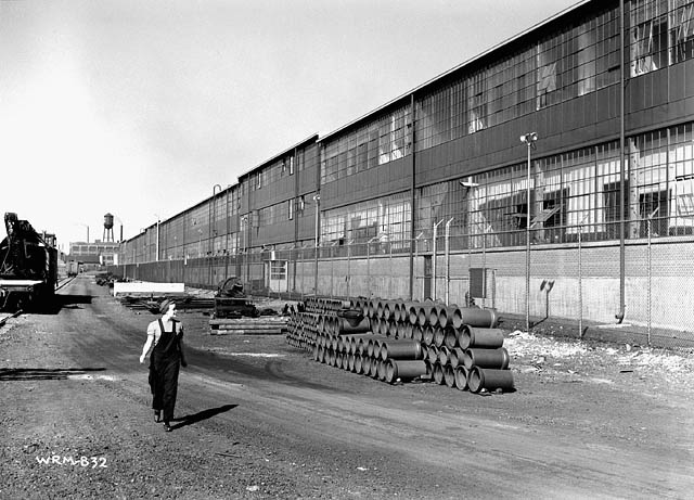 Veronica 'Ronnie' Foster outside the John Inglis and Company factory, Toronto, Canada, 1940s