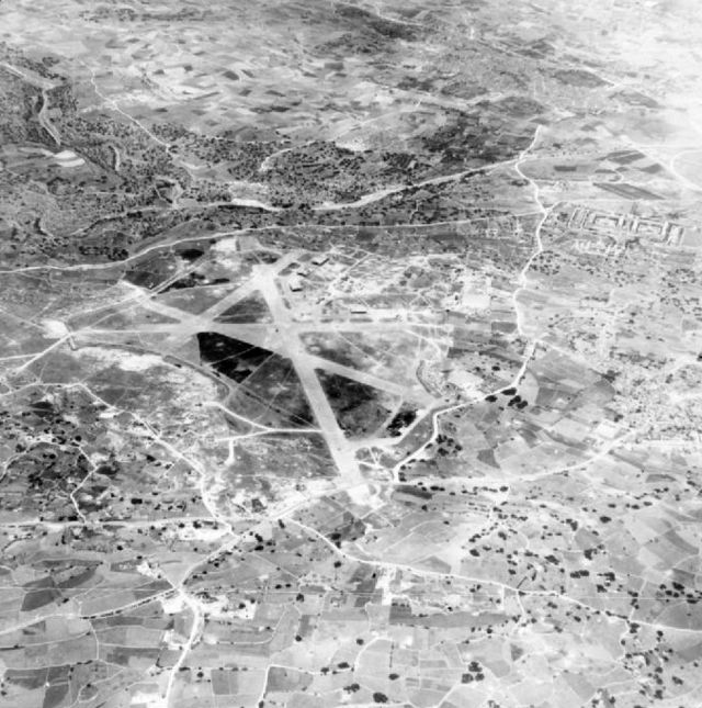 Aerial view of RAF Luqa, Malta, 1941