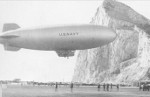 US Navy airship K-112 of Airship Patrol Squadron ZP-14 based in Morocco making an approach for a landing at RAF Gibraltar, Jul 18, 1944.
