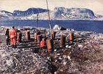 Canadian Coast Guard shore party making the first examination of the remnants of German Weather Station Kurt on the Hutton Peninsula, Newfoundland and Labrador, Canada on 21 Jul 1981, 38 years after it was deployed.