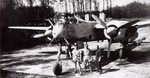 Crew standing in front of a Heinkel He-219 Uhu night fighter, date and location unknown.