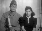 Portrait of a Japanese soldier with a Jewish refugee in Shanghai, China, date unknown