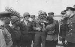 US and Soviet personnel mingling in Germany, 1945