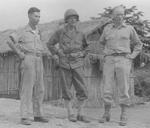 Major General Pan Yukun, Lieutenant General Joseph Stilwell, and Lieutenant Colonel Kaplinger, Myitkyina, Burma, 18 Jul 1944