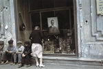 Portrait of Adolf Hitler in a shop window, Kharkov, Ukraine, Oct-Nov 1941