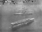 Kaga, Hiei y Nagato durante la revisión naval anual en Yokohama, Japón, el 25 de agosto de 1933