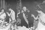 President Chiang Kaishek and Song Meiling entertaining King Rama IX and Queen Queen Sirikit of Thailand, Grand Hotel, Taipei, Taiwan, Republic of China, 5 Jun 1963, photo 4 of 4