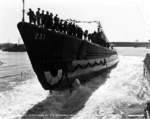 Launching ceremony of Haddock, Portsmouth Navy Yard, Kittery, Maine, United States, 20 Oct 1941