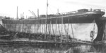 Preparing the RC Rickmers for launch, Rickmers shipyard, Bremerhaven, Germany, 1921