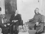 Former US President Herbert Hoover visiting Chinese President Chiang Kaishek, Nanjing, China, mid-1948