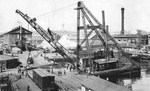 100-ton floating crane during a weight test at the Puget Sound Naval Shipyard, Bremerton, Washington, United States, 29 Jun 1920.