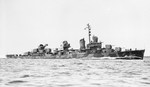 Fletcher-class destroyer Nicholas on acceptance trials off Rockland, Maine, United States, 28 May 1942. Photo 2 of 3.