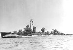 Fletcher-class destroyer Nicholas on acceptance trials off Rockland, Maine, United States, 28 May 1942. Photo 3 of 3.