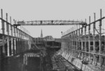 Building docks of Seebeckwerft shipyard with the gantry clearly seen, Bremerhaven, Germany, circa 1920s