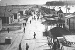 Main Street and barrack huts at German prisoner of war camp Stalag IX-A at Ziegenhain, Germany. Photo was taken in 1942 from the camp’s main watch tower.
