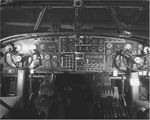 Cockpit and instrument panel of a B-32 Dominator bomber, circa 1940s