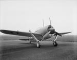 Buffalo Mark I fighter at rest, Aeroplane and Armament Experimental Establishment, Boscombe Down, Wiltshire, England, United Kingdom, date unknown