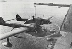 BV 138 MS Seedrache minesweeping aircraft being lifted onto a seaplane tender, date unknown