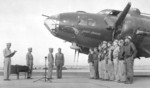 James Doolittle awarding the Purple Heart to the crew of B-17E Flying Fortress bomber 