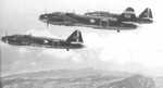 G4M bombers in flight, circa 1940s