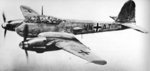 Me 210A aircraft in flight, circa 1939-1943