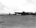 Wildcat aboard Long Island, ready for launching, off Viti Levu, Fiji, 6 Mar 1943