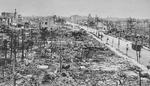 Sendai, Japan after American aerial bombing, 1945