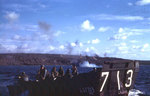 LCVP from LST-713 off northern Iwo Jima, Feb 1945