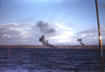 Smoke rising from Beach Blue Two at Iwo Jima, probably during the pre-landing bombardment, 19 Feb 1945