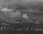 The first wave of landing craft at Iwo Jima, 19 Feb 1945, photo 2 of 6