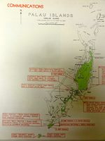Map showing Japanese positions at the Palau Islands, published in US Pacific Fleet and Pacific Ocean Areas Information Bulletin No. 124-44 of 15 Aug 1944