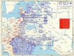 Map depicting Soviet advances in the Baltic States and Romania, 19 Aug-31 Dec 1944