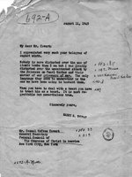 Message from Harry Truman to Samuel Cavert in regards to the use of atomic bombs against Japan, 11 Aug 1945
