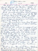 Harry Truman diary entry regarding recalling Douglas MacArthur, 6 Apr 1951