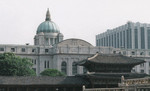 General Goverment Building, Seoul, Korea, Jun 1995; note Gyeongbokgung palace structure in foreground