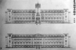 Architectural plans for the exterior of Taihoku General Government Building of Taiwan by Uheiji Nagano, circa 1906