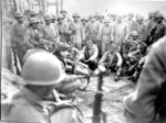 African-American US Marines receiving instruction in the Demolition Course at Montford Point Camp, North Carolina, United States in preparation for deployed to the Pacific Theater, Feb 1945