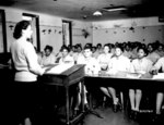 African-American US Army nurses in a classroom at the Army Nurse Training Center in England, United Kingdom, 5 Sep 1944
