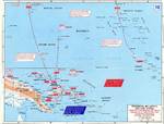 Map showing Japanese invasions of New Guinea, Solomon, Marshall, and Gilbert Islands, Dec 1941-Apr 1942