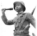 Soldier of the Chinese 88th Division posing with Zhongzheng Type rifle and Model 24 Stielhandgranate grenade, China, circa late 1930s