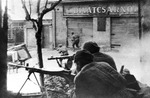 Troops of Soviet 3rd Ukrainian Front fighting in Budapest, Hungary, 5 Feb 1945
