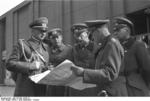 German Generals Blaskowitz and Weichs studying a map in Warsaw, Poland, Sep-Oct 1939, photo 3 of 3
